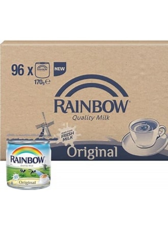 Rainbow Original Vitamin D Evaporated Milk – 96 Pack of 170g Tins | Fortified Dairy for Rich Taste & Nutrition - Image 1